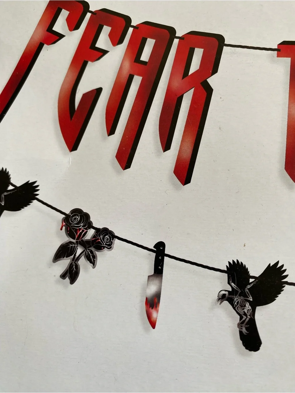 Fear The Night Red & Black Halloween Banner